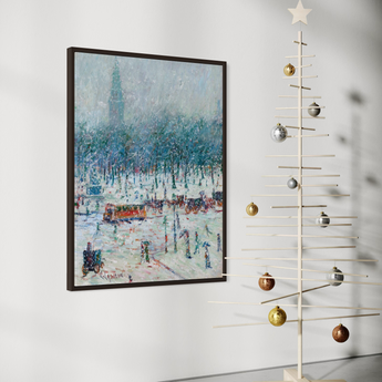 Winter—New York Snow Scene with Madison Square Garden in the Distance